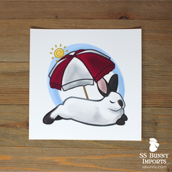 Beach Californian rabbit art print