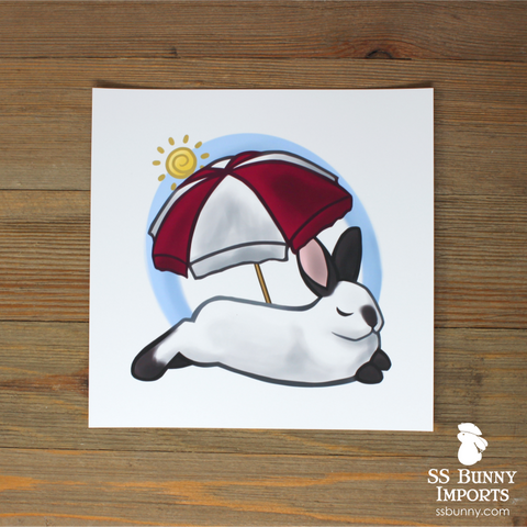 Beach Californian rabbit art print