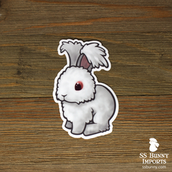 REW puppy-cut Angora rabbit sticker