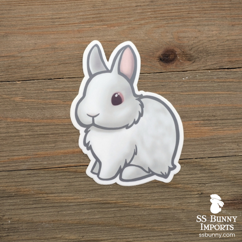 Red-eyed white dwarf rabbit sticker