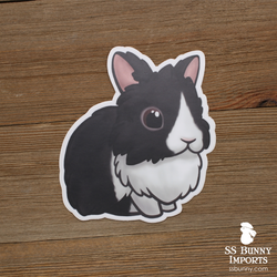 Vienna-marked black lionhead sticker - brown-eyed