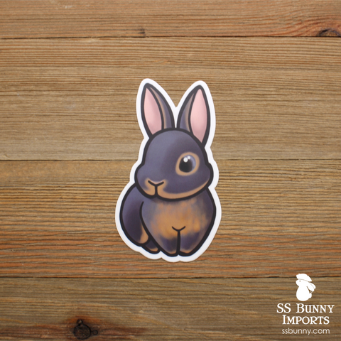 Blue tan rabbit sticker