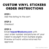 Custom 5x lop rabbit vinyl stickers