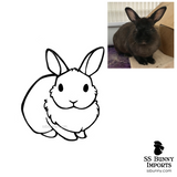 Outline-style digital bunny artwork commission