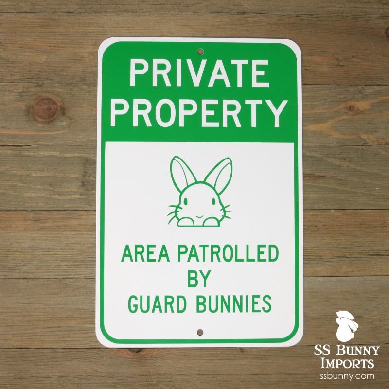 Warnschild 'Beware Of Rabbit' – Metallschild 30x40 Cm, Lustiges Blechschild Für Garten & Haus | Mit Aufhängelöchern