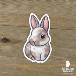 Tricolor blue/orange rabbit sticker