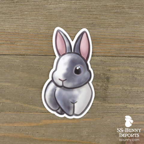 Blue magpie harlequin rabbit sticker