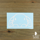 Peeking lop rabbit decal