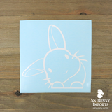 Peeking head tilt rabbit decal