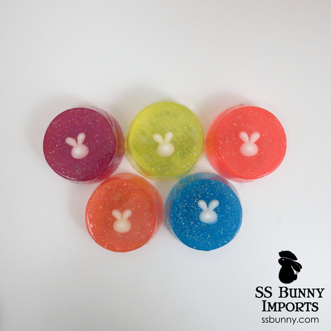 Bunny hand soap - round, white rabbit head
