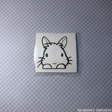 Peeking lionhead decal, no cheek fluff