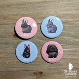 Single bunny pinback button - existing rabbit design, custom name