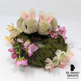 Cream pom pom bunny wreath - 8"