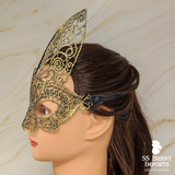 Lace bunny masquerade mask - copper