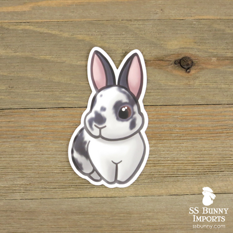 Broken blue rabbit sticker - brown-eyed