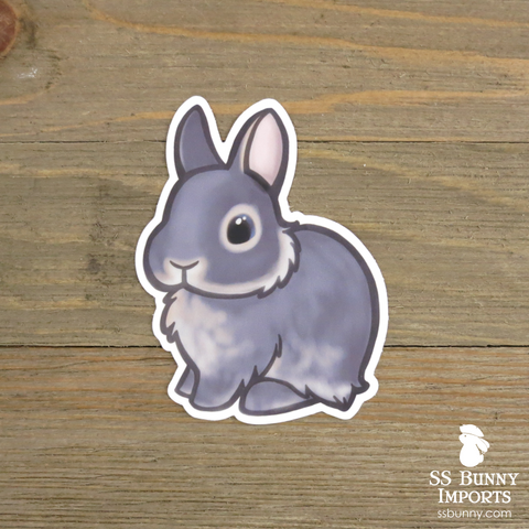 Blue otter dwarf bunny sticker
