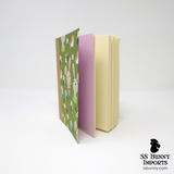 Green field bunny and bird blank journal