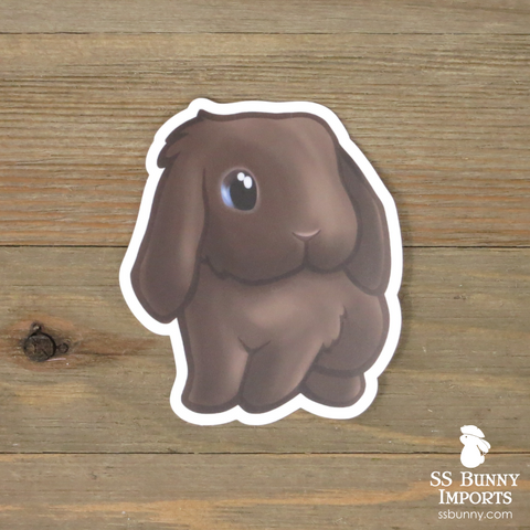 Chocolate lop sticker - blue/brown-eyed