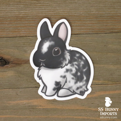 Broken blanket black dwarf bunny sticker