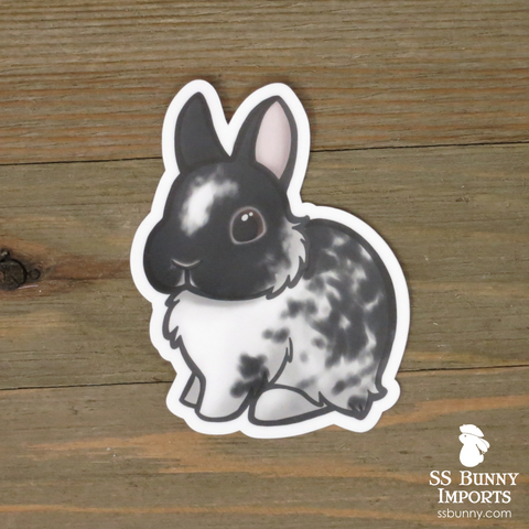 Broken blanket black dwarf bunny sticker