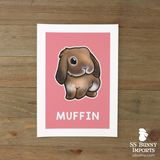 Single lop rabbit print - customized color