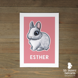 Single dwarf rabbit print - customized color