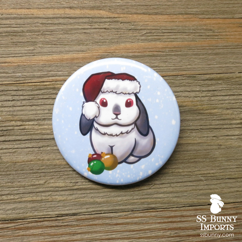 Santa Himalayan lop pinback button