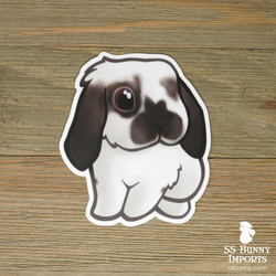 Broken Siamese sable lop rabbit sticker