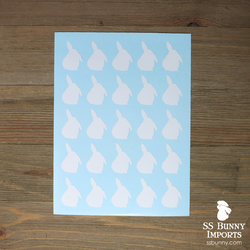25x 1" half lop bunny silhouette decals