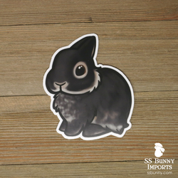 Black otter dwarf bunny sticker - Sesame
