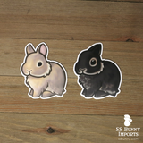 Custom 5x dwarf rabbit vinyl stickers