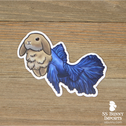 Betta fish lop merbun sticker