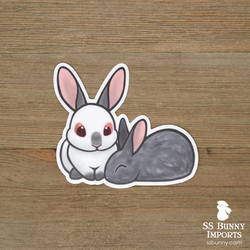 Bonded rabbits sticker - Nova & Moon