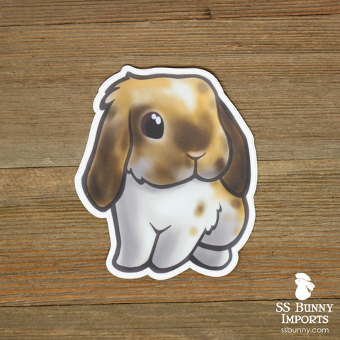 Broken harlequin lop bunny sticker
