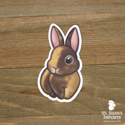 Chocolate Japanese harlequin rabbit sticker
