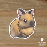 Custom 5x lionhead rabbit vinyl stickers