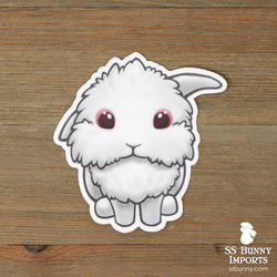 Red-eyed white half lionhead lop sticker