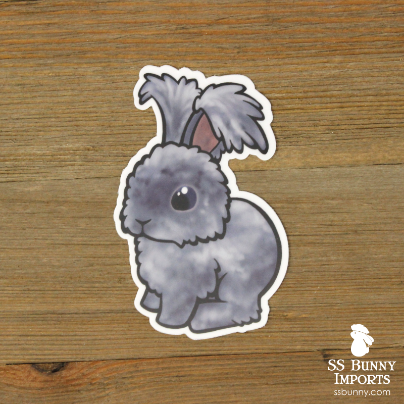 Blue puppy-cut angora rabbit sticker – SS Bunny Imports