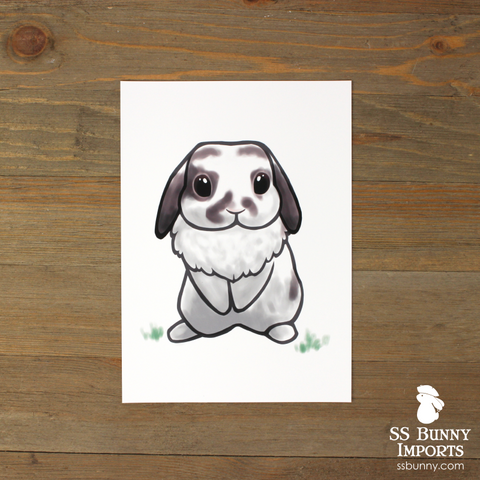 5x7 Standing broken agouti lop print