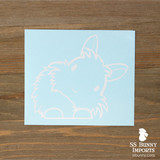 Peeking head tilt lionhead rabbit decal