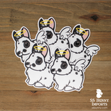 Custom 5x dwarf rabbit vinyl stickers