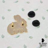 Bunny with bow hard enamel pin