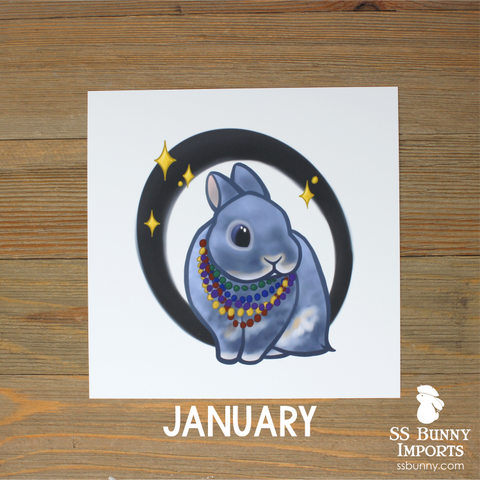 2021 monthly bunny calendar art prints