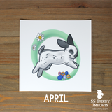 2021 monthly bunny calendar art prints
