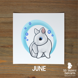 2021 monthly bunny calendar art prints
