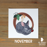 2021 monthly bunny calendar art prints