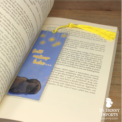 Black tort lop bunny bookmark - fell asleep here...