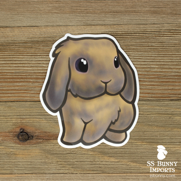 Buff puppy-cut angora rabbit sticker - blue-eyed – SS Bunny Imports