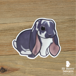 Broken blue English Lop rabbit sticker