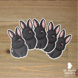 Custom 5x radar-eared rabbit vinyl stickers